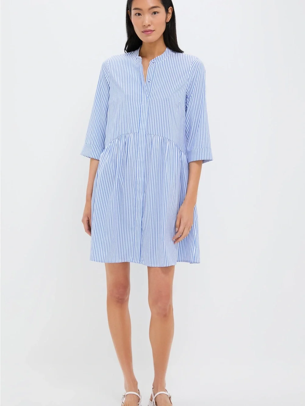 Tuckernuck Blue Stripe Royal Shirt Dress Small Mini Pockets